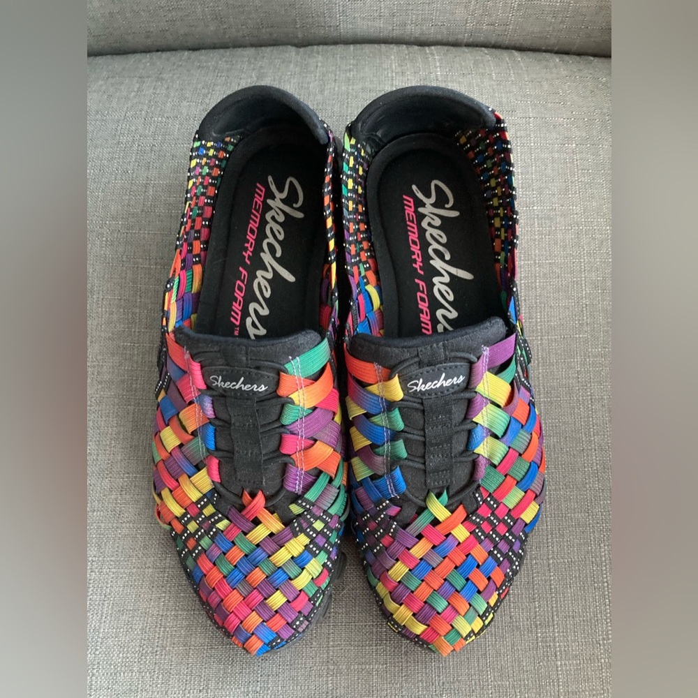 Skechers Colorful Woven Slip-On Sneakers-Vintage